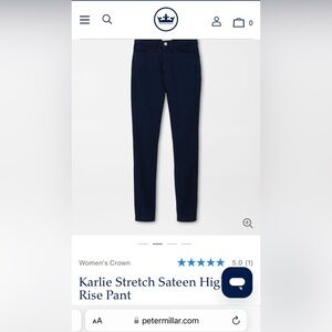 Peter Millar Karlie Stretch Sateen High Rise Pant